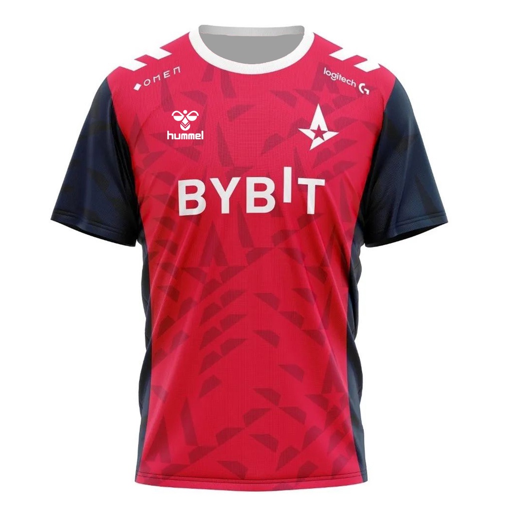 เสื้อยืดแขนสั้น พิมพ์ลาย Astralis 2023 CSGO Red Jersey New Esports สําหรับผู้ชาย