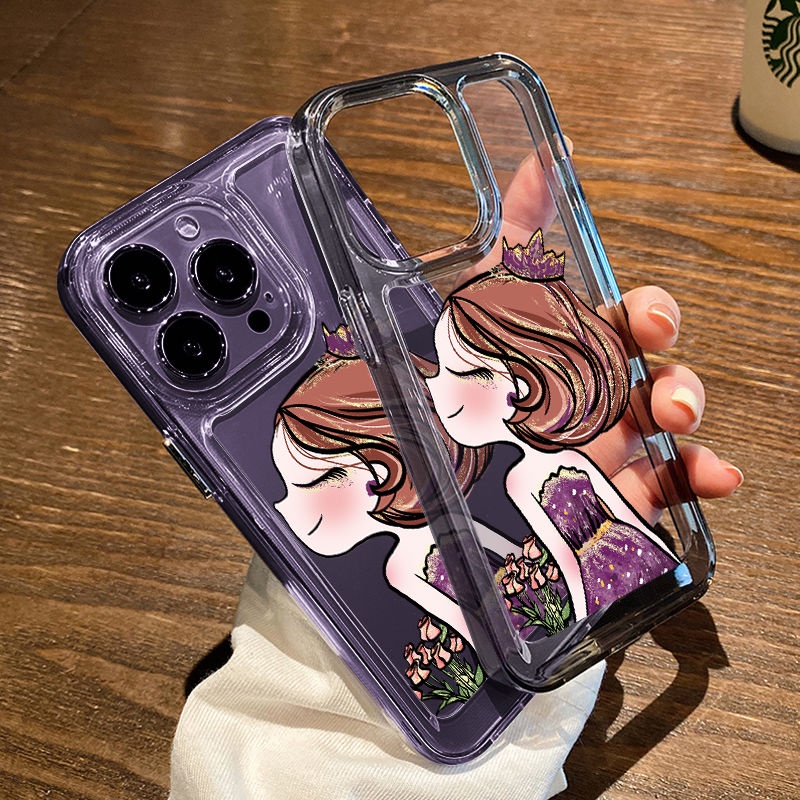 เคสโทรศัพท์มือถือ ซิลิโคนนิ่ม TPU ใส กันกระแทก ลายเจ้าหญิง สําหรับ IPhone 15 14 13 11 12 Pro XS Max XR X 8 7 6S Plus