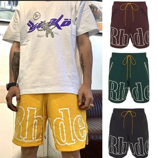 New European and American Summer Rhude Shorts Sports Casual Shorts Mens American Style Loose plus Size Five Points Basketball Shorts rBb5