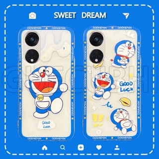 เคสโทรศัพท์ OPPO Reno8 T 4G 5G 2023 มือถือ ซิลิโคนนิ่ม แบบใส ลายการ์ตูนโดราเอมอนน่ารัก สําหรับ เคส OPPO Reno 8T 5G