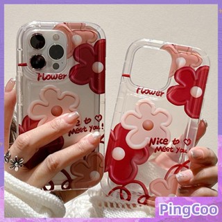 PingCoo - Case For iPhone 14 13 12 11 Plus Pro Max XR TPU Soft Clear Jelly Airbag Case Retro Flower Camera Protection Shockproof Back Cover