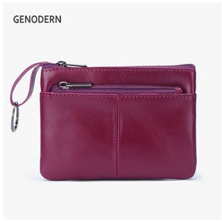 ใหม่หนังแท้ผู้หญิงผู้ถือบัตรซิปกระเป๋าเงินเหรียญพวงกุญแจขนาด…