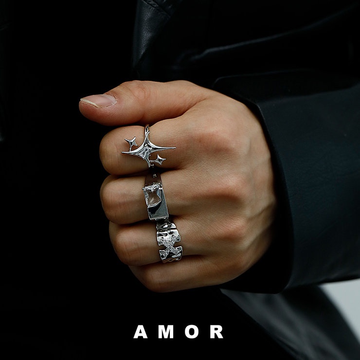 ชุดแหวนแฟชั่น ปรับขนาดได้ เหมาะกับคู่รัก สําหรับผู้ชาย และผู้หญิง - รูปที่ 3