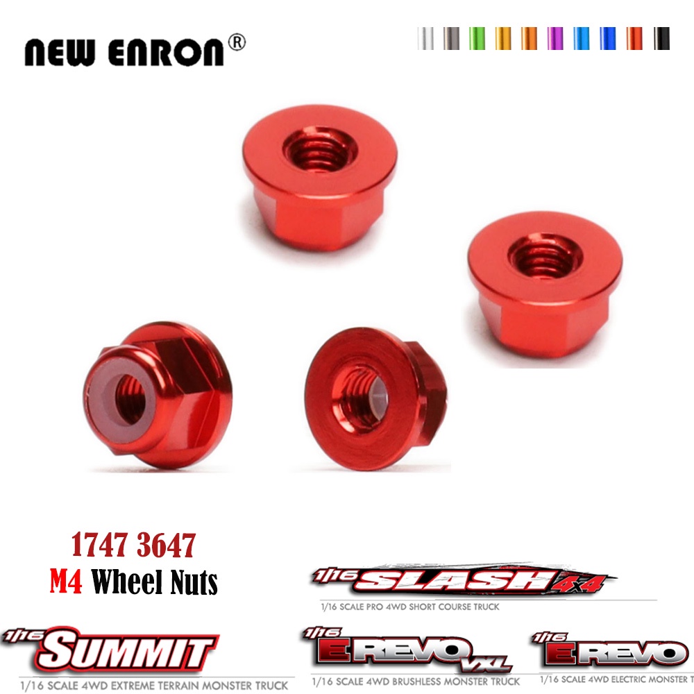 4Pc M4 ล้อน Nuts ไนลอนล็อค 1747 3647 โลหะผสมสำหรับ RC ชิ้นส่วนรถยนต์ Traxxas TRX4 Revo EREVO Slash H