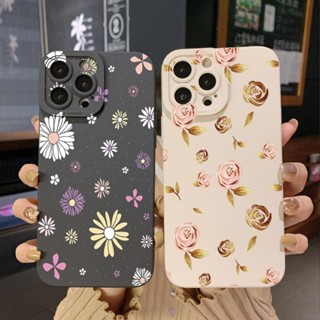 เคสป้องกันโทรศัพท์มือถือ ขอบสี่เหลี่ยม ลายดอกกุหลาบ สีทอง สําหรับ Infinix Hot 20S 20i 30i 9 30 20 Play Smart 6 Plus X6823 Zero 5G 2023