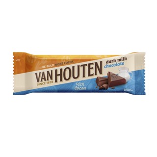 แวนฮูเต็นดาร์กมิลค์ช็อกโกแลตบาร์ DARK 40กVAN HOUTENMILK CHOCOLATE 40G.