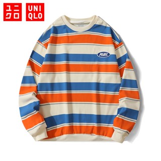 UNIQLO เสื้อกันหนาว คุณภาพสูง 2023 ใหม่เสื้อสเวตเตอร์ผ้าฝ้ายลำลองนุ่มสบายเสื้อกันหนาวแบบหลวม ๆ