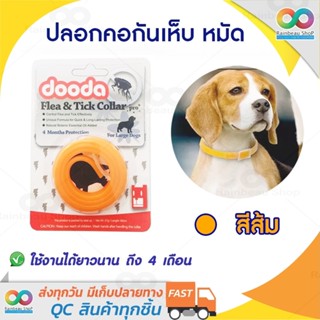 RAINBEAU ปลอกคอกันเห็บ หมัด Dooda Flea &amp; Tick Collar Pro ป้องกันกำจัดเห็บหมัด ยุง และแมลงที่มารบกวน (สีส้ม)