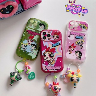 เคสโทรศัพท์มือถือแบบกระจก ฝาพับ ลายการ์ตูน The Powerpuff Girls น่ารัก สําหรับ iPhone 14 13 12 11 Pro Max XR XSMAX