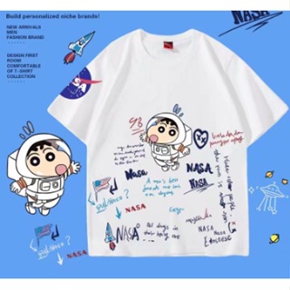 Crayon Shin-chan Joint NASA Astronaut Short-sleeved T-shirt Clothes 2021 Summer New Round Neck Tshirt_12