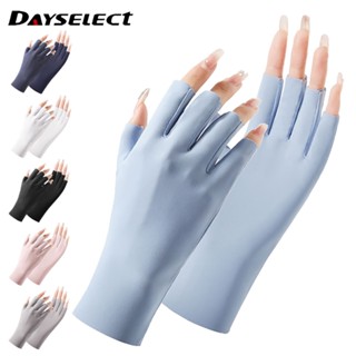 Dayselect ถุงมือผ้าไหมเรยอน ระบายอากาศ ป้องกันแสงแดด ป้องกันรังสีอัลตราไวโอเลต เหมาะกับฤดูร้อน สําหรับผู้หญิง ขับขี่กลางแจ้ง