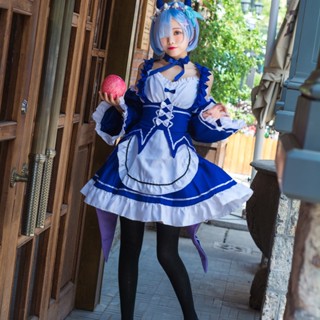 ชุดคอสเพลย์แม่บ้านปีศาจ Life in Another World Demon Rem Ram สําหรับปาร์ตี้ฮาโลวีน