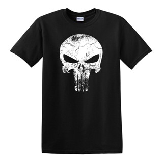 ขายดี เสื้อยืดคอกลม แขนสั้น ผ้าฝ้าย ลายหัวกะโหลก Punisher Skull Netflix Marvel สําหรับผู้ชาย GMcgni43HDfkkf05