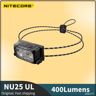 Nitecore NU25 UL 400 lumen ไฟหน้า แหล่งกําเนิดแสงสามดวง ชาร์จ USB-C สําหรับตั้งแคมป์กลางแจ้ง