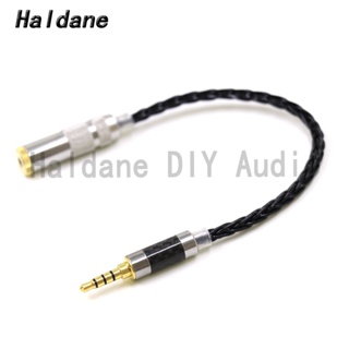 Haldane HIFI 7N สายเคเบิลอะแดปเตอร์เชื่อมต่อเสียง ชุบเงิน 3.5 มม. TRRS ตัวผู้ เป็นตัวเมีย 3.5 เป็น 3.5 DIY