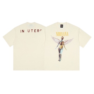 High Street Oversize Shirt Kanye Rock Nirvana Angel NIRVANA Casual Short Sleeve Crew Neck T-Shirt_03