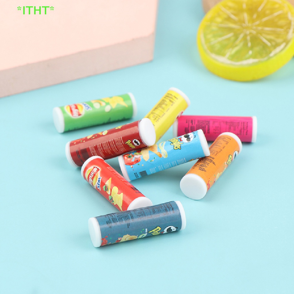 Itht> ใหม่ ขวดมันฝรั่งทอดจําลอง ขนาดมินิ 1:12 สําหรับตกแต่งบ้านตุ๊กตา 4ชิ้น ต่อชุด