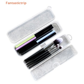 Fantastictrip 1 ชิ้น สี่เหลี่ยมผืนผ้า พลาสติกใส กล่องเก็บเล็บ พลอยเทียม แปรง เคสแฟชั่น