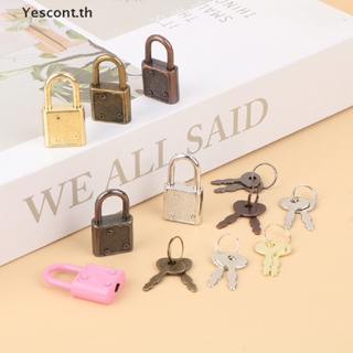 Yescont แม่กุญแจล็อคกระเป๋าเดินทาง ทรงสี่เหลี่ยมผืนผ้า พร้อมตัวล็อก สําหรับกล่องเครื่องประดับ สมุดไดอารี่ 1 ชุด