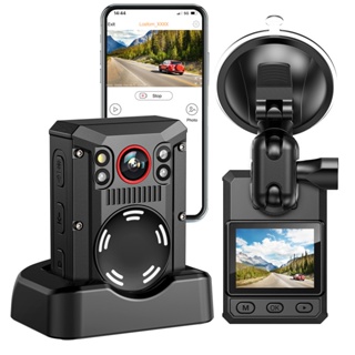 กล้องบันทึกวิดีโอ 4K Dash Cam Wi-Fi กันน้ํา พร้อม GPS แบตเตอรี่ในตัว 64G และ 3500mAh พร้อมบันทึก 11 ชั่วโมง