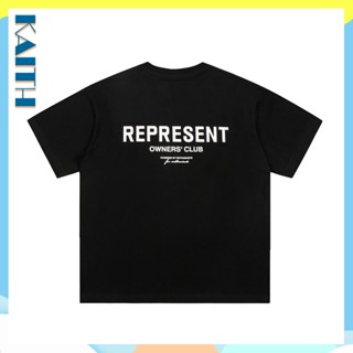 ย้อนยุคพร้อมส่ง REPRESENT เสื้อยืดแขนสั้น ผ้าฝ้าย ขนาดใหญ่ สไตล์ฮิปฮอป วินเทจ คลาสสิก สําหรับผู้ชาย และผู้หญิงS-5XL