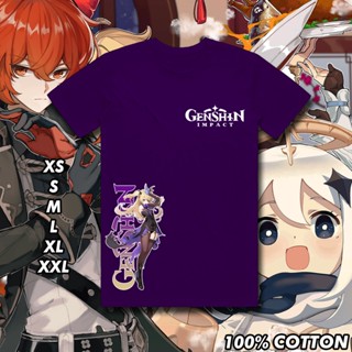 ใหม่ เสื้อเชิ้ตแฟชั่น ผ้าฝ้าย 100% พิมพ์ลายเกม Genshin Impact Fischl PC Mobile Nintendo Switch PS4 สําหรับเล่นเกม (_12