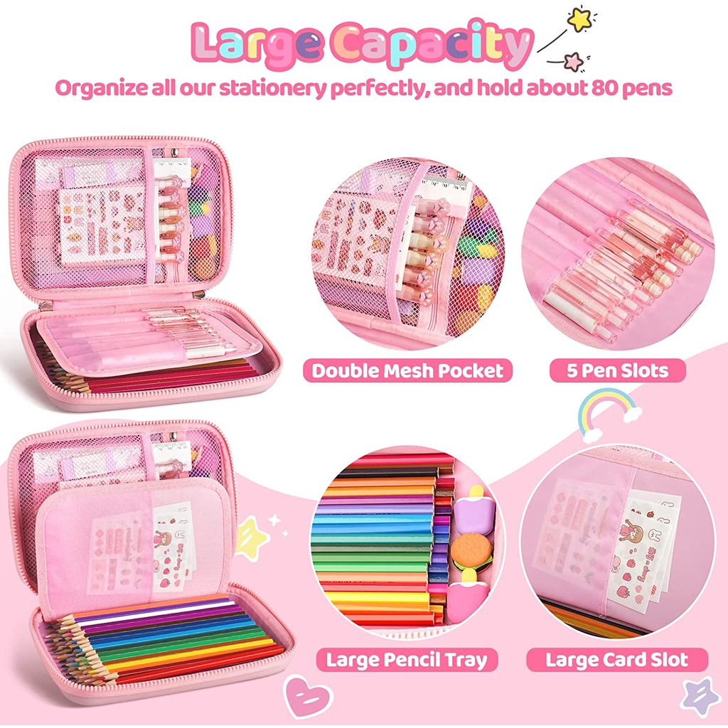 กระเป๋าดินสอ EVA กันน้ํา จุของได้เยอะ ลายการ์ตูนยูนิคอร์น 3D เหมาะกับของขวัญ เครื่องเขียน สําหรับเด็กนักเรียน