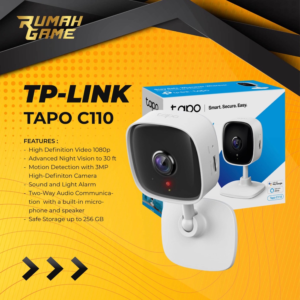 กล้องรักษาความปลอดภัยภายในบ้าน Wi-Fi 3MP, 2K - TAPO C110