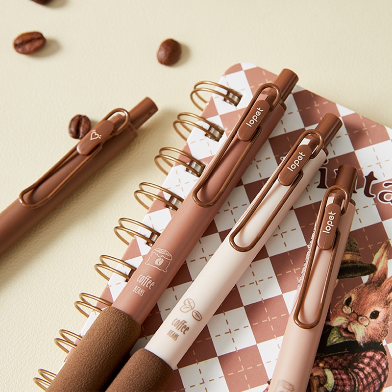 4 ชิ้น / เซต น่ารัก กาแฟ เป็นกลาง ปากกา 0.5 มม. คาปูชิโน่ กด สีดํา น้ํา ปากกา อุปกรณ์การเรียน นักเรียน - รูปที่ 3