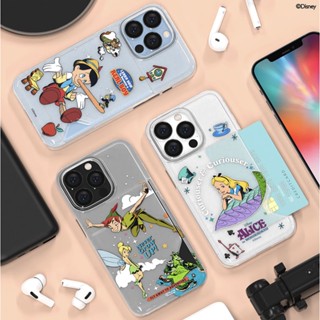 Disney half clear card slot case compatible for iphone 14 13 12 11 pro max s23 s22 ultra plus casing peter pan lady and tramp pinocchio aristocats marie alice dalmatians bambi