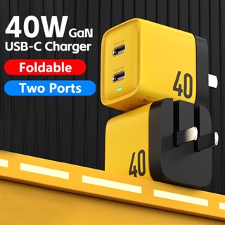 Wekome PD 40W gan 2 พอร์ต USB C ชาร์จเร็ว qc4.0 สําหรับ iPhone Huawei ที่ชาร์จโทรศัพท์ ด่วน