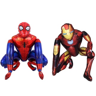 ลูกโป่ง 4D Spider-Man Iron Man Super Hero สําหรับตกแต่งปาร์ตี้วันเกิด