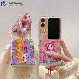 Jusheng เคสโทรศัพท์มือถือ แบบฝาพับ ลายนางเงือก Rapunzel แฟชั่น สําหรับ OPPO Find N2