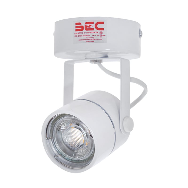 โคมแทรคไลท์ติดผนัง GU5.3 LED 7 วัตต์ Warm White BEC รุ่น Galactic-O7W/30K/W ขนาด 8x8x12 ซม. สีขาว