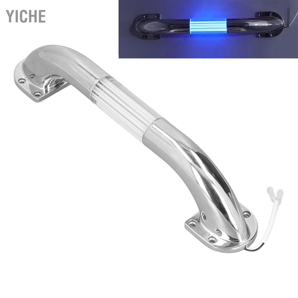 YiChe 338.5mm Lighted Assist Handle Blue LED Stainless Steel DC12V/24V ...
