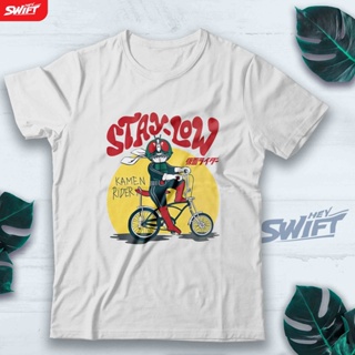 เสื้อยืด พิมพ์ลาย Kamen Rider Riding Bike SATRIA สีดํา สไตล์ญี่ปุ่น สําหรับผู้ชาย_02