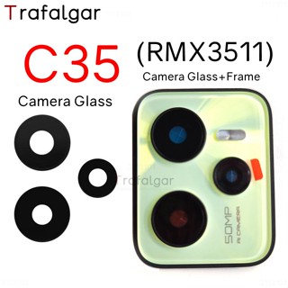 เลนส์กระจกกล้องด้านหลัง พร้อมกรอบ แบบเปลี่ยน สําหรับ Realme C35 RMX3511