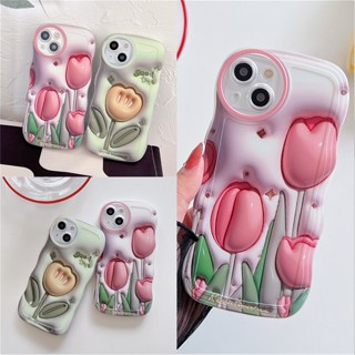 เคสโทรศัพท์มือถือแบบใส กันกระแทก ลายดอกทิวลิป คลื่นหยัก สําหรับ Xiaomi Redmi Note 10 10S 11 PRO+ 9S 9 9 8 10C 10A 9C 9A 8 6A 5A POCO X3 NFC X3 M3 M2 C31 PRO 4G 5G