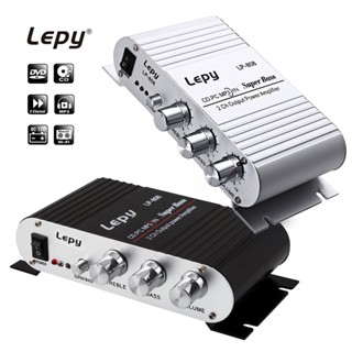 Lepy LP-808 เครื่องขยายเสียงสเตอริโอ HiFi BASS 2-CH ขนาดเล็ก สําหรับรถยนต์ รถจักรยาน