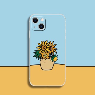 เคสซิลิโคนนิ่ม ลายดอกทานตะวัน สําหรับ เคสไอโฟน Case iPhone 6s 7 8 Plus X XR XS Max SE2 SE3 11 Pro 12 mini 13 Pro Max 14 Pro Max เคสโทรศัพท์ เคสซิลิโคน