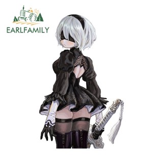 Earlfamily สติกเกอร์ กันน้ํา ลายเด็กผู้หญิงน่ารัก 2B NieR:Automata 13 ซม. x 8.2 ซม. สําหรับติดตกแต่งหน้าต่างรถยนต์ ATV