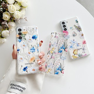 เคสโทรศัพท์มือถือ TPU นิ่ม กันกระแทก ลายดอกทิวลิป ผีเสื้อ แมลงปอ ดอกเดซี่ สําหรับ Samsung Galaxy S23 Ultra S22 S21 S10 S20 Plus S23+ S21+ S20 S21 FE S21Ultra S22 Ultra 5G