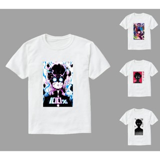 T027 Mob Psycho 100 Anime/Manga Design White T-Shirt free over size_08