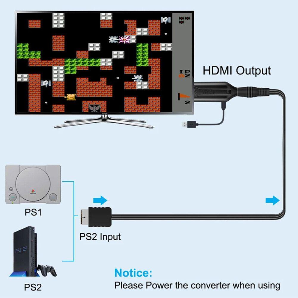 Ilonim PS2 เป็นอะแดปเตอร์ HDMI Full HD Full HD สาย Adapte สาย HDMI PS2 เป็น HDMI-compatibale