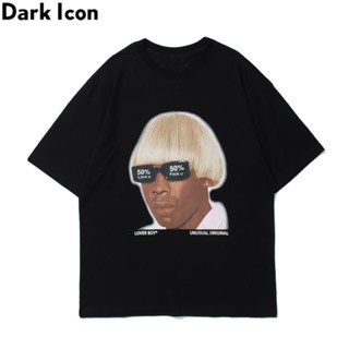 เสื้อยืดผ้าฝ้าย คอกลม พิมพ์ลาย Dark Icon สไตล์ฮิปฮอป โอเวอร์ไซซ์ สําหรับผู้ชาย และผู้หญิง_04