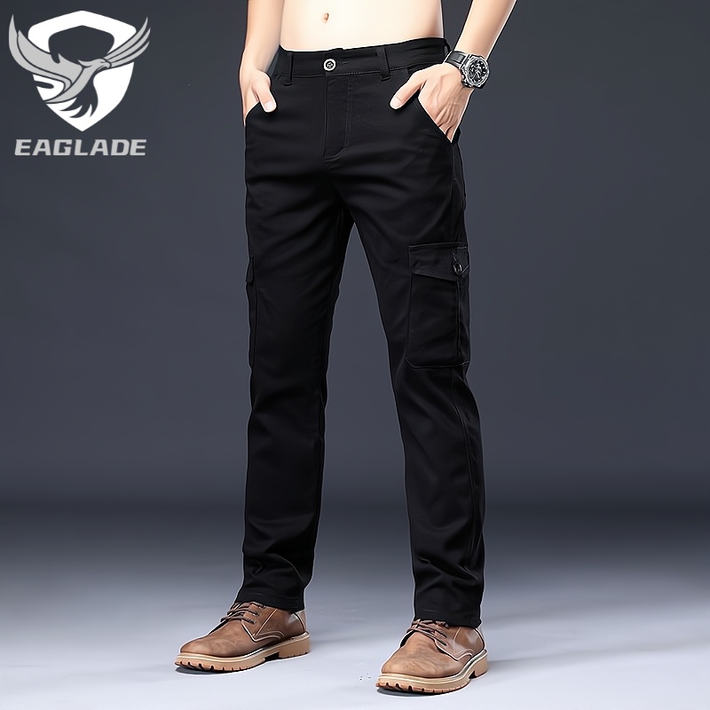 Eaglade กางเกงคาร์โก้ สําหรับผู้ชาย 166 นิ้ว สีดํา