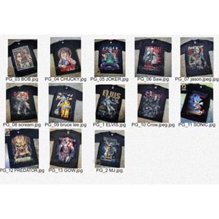 เสื้อยืด Bob Chucky Joker Saw Jason Scream Brucelee Elvis Crow Sonic เสื้อยืดสีดำ Blacktimber.PG size S M L XL XXL ขนาด: