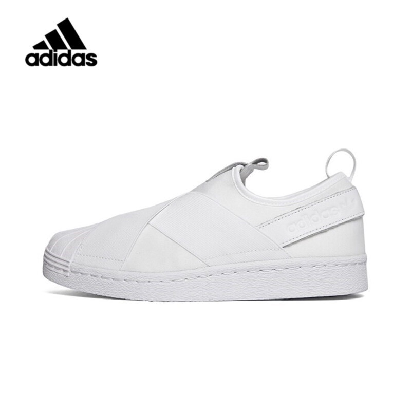 (SALE)แท้  Adidas Superstar Slip On Unisex Shoes รองเท้าลำลองน้ำหนักเบาสบาย รองเท้าผ้าใบมีสไตล์ - สีขาว