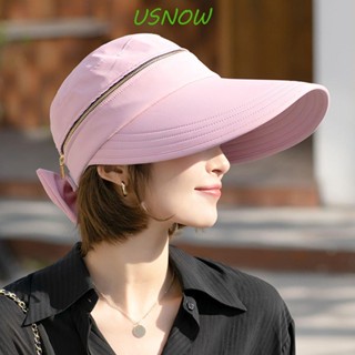 Usnow หมวกบังแดด ปีกกว้าง สีพื้น ถอดออกได้ สําหรับผู้หญิง