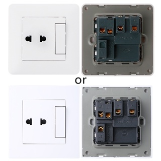 ซ็อกเก็ตไฟ 2 รู พร้อมสวิตช์ไฟ 1 Gang 2 Way สีขาว